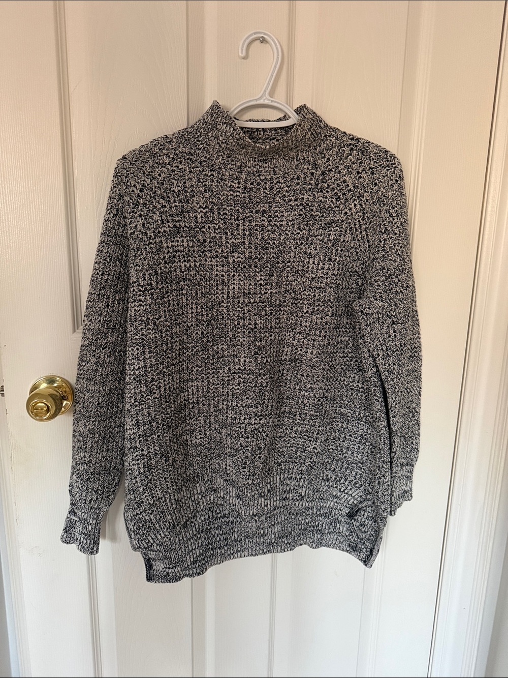 Oversized Black and White Mockneck Sweater